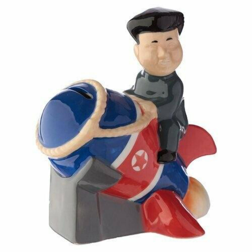 President Korea Kim Jong-Un in a Rocket Ceramic Money Box. Giftware