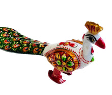 Load image into Gallery viewer, Meenakari Peacock Hand Painted Metal Home Decoration
