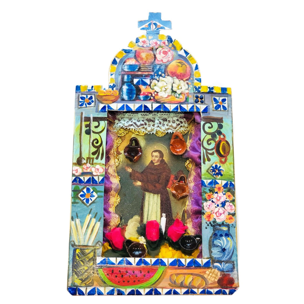 Saint Pascual Bailon 'Patron of Kitchens and Cooks' Shrine 25cm - Mexican Handmade Art
