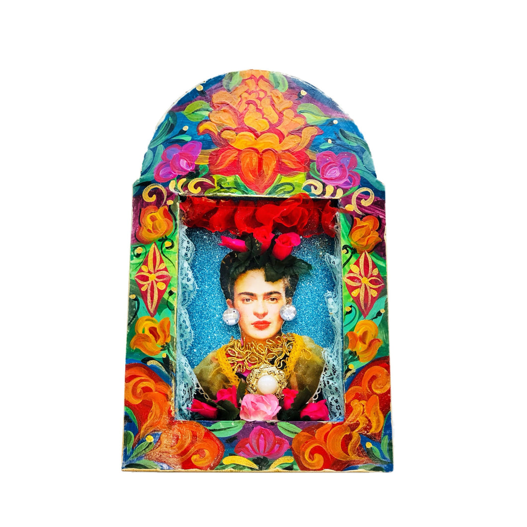 Frida Floral Shrine Diorama 28cm - Mexican Folk Art