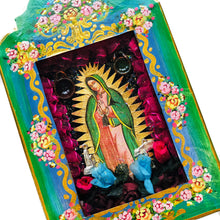 Load image into Gallery viewer, Our Lady of Guadalupe Green Shrine 26cm - Mexican Folk Art

