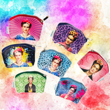 Load image into Gallery viewer, Mexican Frida Coin Purse Purple Animal Print - By Wajiro Dream MexiPop Art Design

