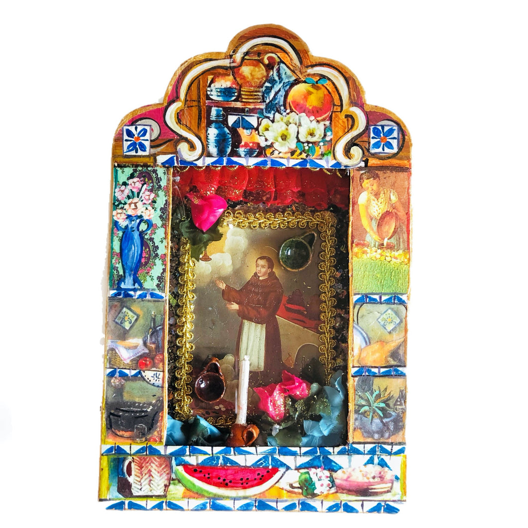 Saint Pascual Bailon Patron Saint of Kitchens and Cooks Shrine 25cm - Mexican Handmade Art