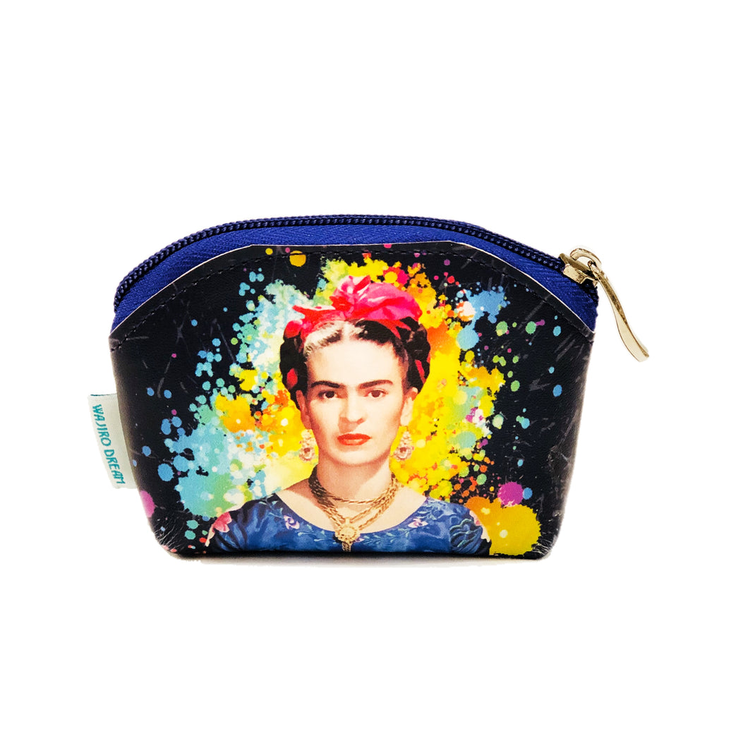 Frida Coin Purse Colour Splash By Wajiro Dream MexiPop Art Design