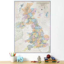 Load image into Gallery viewer, UK Classic Wall Map Medium Size 59 x 84 cm Front Sheet Lamination HomeDecor
