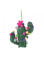 Load image into Gallery viewer, Set of 3 Fair Trade &amp; Eco Friendly Totem Pole Cactus Novelty Hanging Decoration -Needle Felted- Christmas
